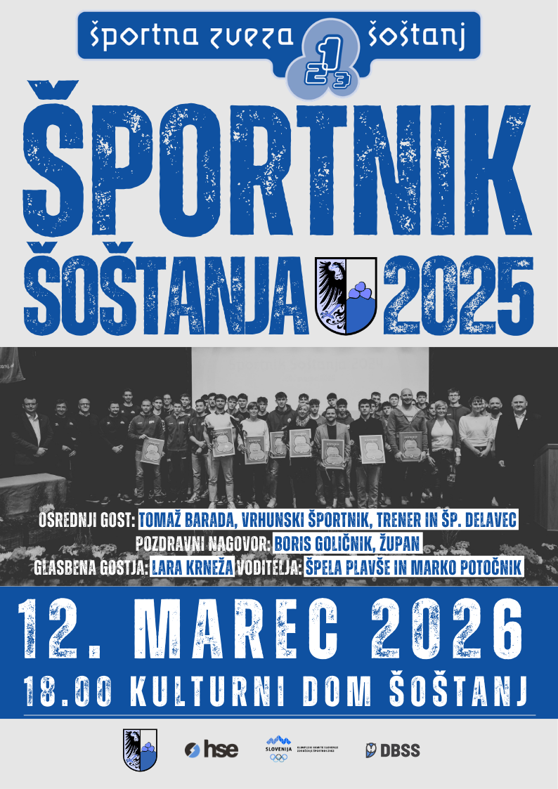 Prireditev ŠPORTNIK ŠOŠTANJA 2025